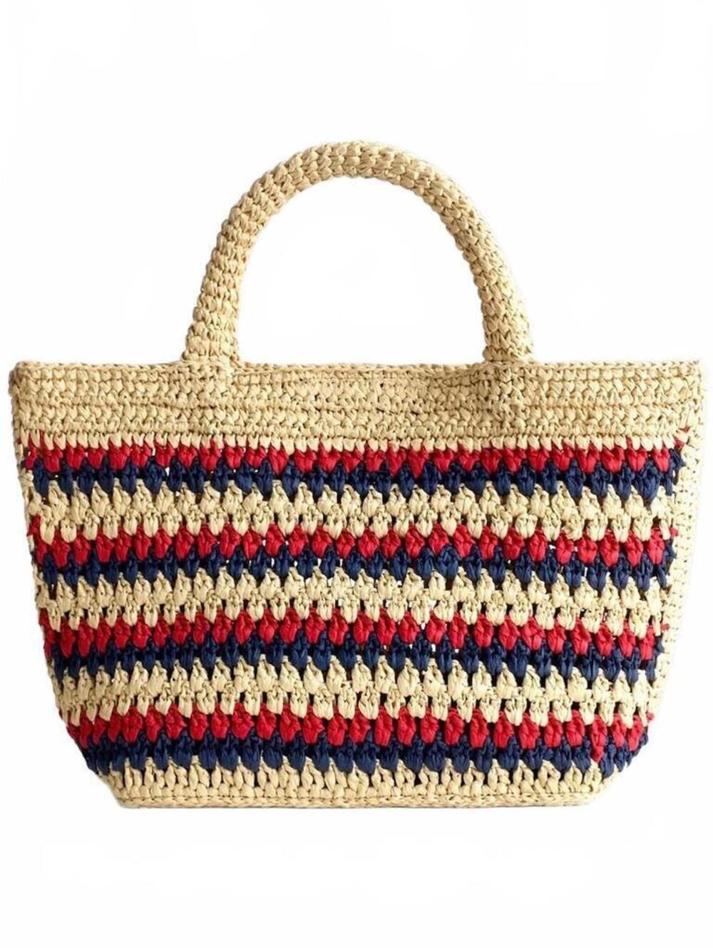 Madewell The Woven Mini Tote NEW red navy stripe